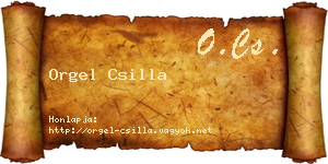 Orgel Csilla névjegykártya